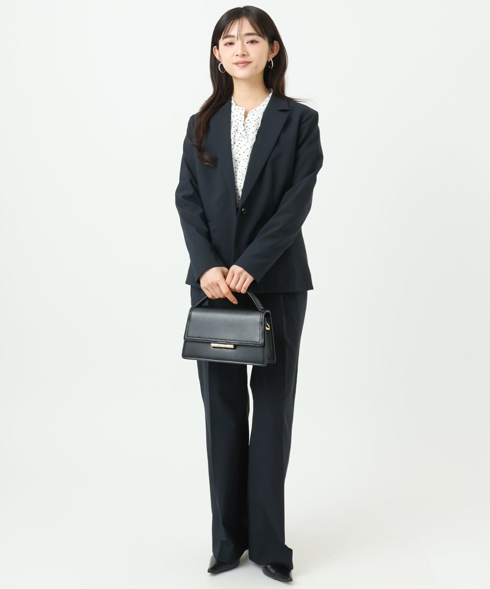 F1DGD34230 MK MICHEL KLEIN(小さいサイズ)(メゾン ドゥ サンク) 【小さいサイズ】ドライタッチストレッチ テーラードジャケット/イージーケア/洗濯機で洗える グレージュ