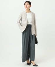 F1DGD34230 MK MICHEL KLEIN(小さいサイズ)(メゾン ドゥ サンク) 【小さいサイズ】ドライタッチストレッチ テーラードジャケット/イージーケア/洗濯機で洗える グレージュ