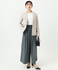 F1DGD34230 MK MICHEL KLEIN(小さいサイズ)(メゾン ドゥ サンク) 【小さいサイズ】ドライタッチストレッチ テーラードジャケット/イージーケア/洗濯機で洗える グレージュ