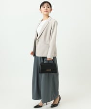 F1DGD34230 MK MICHEL KLEIN(小さいサイズ)(メゾン ドゥ サンク) 【小さいサイズ】ドライタッチストレッチ テーラードジャケット/イージーケア/洗濯機で洗える グレージュ