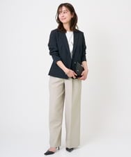 F1DGD34230 MK MICHEL KLEIN(小さいサイズ)(メゾン ドゥ サンク) 【小さいサイズ】ドライタッチストレッチ テーラードジャケット/イージーケア/洗濯機で洗える グレージュ