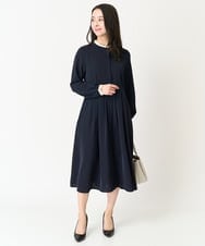 F1EFA10230 MK MICHEL KLEIN(小さいサイズ)(メゾン ドゥ サンク) 【小さいサイズ】配色デザインワンピース/洗える ベージュ
