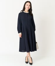 F1EFA10230 MK MICHEL KLEIN(小さいサイズ)(メゾン ドゥ サンク) 【小さいサイズ】配色デザインワンピース/洗える ベージュ
