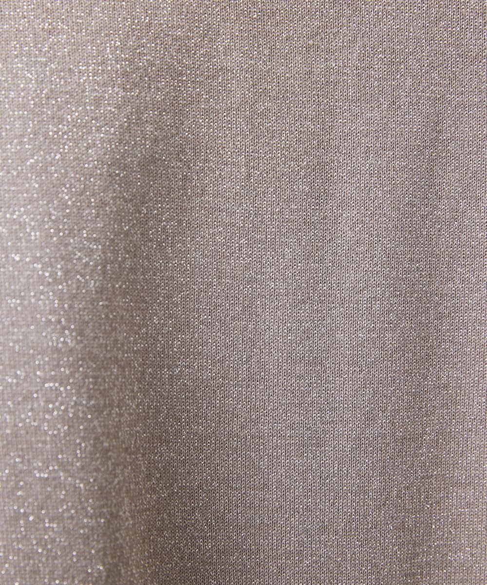 F1FAA32140 MK MICHEL KLEIN(小さいサイズ)(メゾン ドゥ サンク) 【小さいサイズ】ラメニットナロータイデザインプルオーバー/洗える グリーン