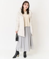 F1FAA55190 MK MICHEL KLEIN(小さいサイズ)(メゾン ドゥ サンク) 【小さいサイズ】キラキラビジューショート丈ニット/洗える アイボリー