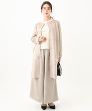 F1FAA55190 MK MICHEL KLEIN(小さいサイズ)(メゾン ドゥ サンク) 【小さいサイズ】キラキラビジューショート丈ニット/洗える アイボリー