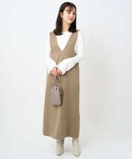 F1FAD41140 MK MICHEL KLEIN(小さいサイズ)(メゾン ドゥ サンク) 【小さいサイズ】フェザー切替えコンパクトリブニット/洗える ライトイエロー