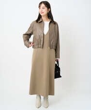F1FAD41140 MK MICHEL KLEIN(小さいサイズ)(メゾン ドゥ サンク) 【小さいサイズ】フェザー切替えコンパクトリブニット/洗える ライトイエロー