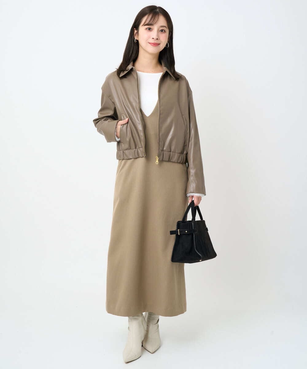 F1FAD41140 MK MICHEL KLEIN(小さいサイズ)(メゾン ドゥ サンク) 【小さいサイズ】フェザー切替えコンパクトリブニット/洗える ライトイエロー
