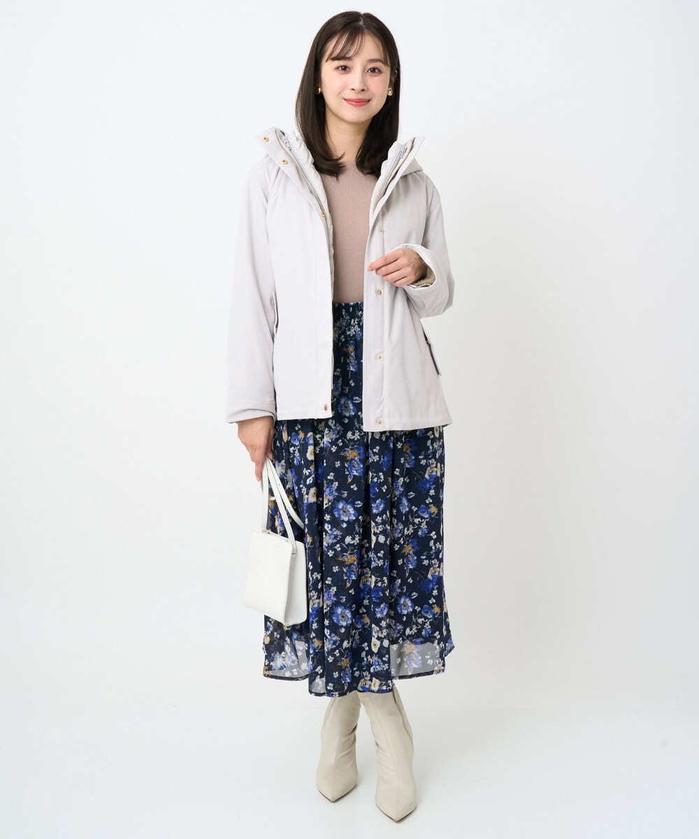 F1FAD41140 MK MICHEL KLEIN(小さいサイズ)(メゾン ドゥ サンク) 【小さいサイズ】フェザー切替えコンパクトリブニット/洗える ライトイエロー