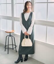 F1FAD41140 MK MICHEL KLEIN(小さいサイズ)(メゾン ドゥ サンク) 【小さいサイズ】フェザー切替えコンパクトリブニット/洗える ライトイエロー