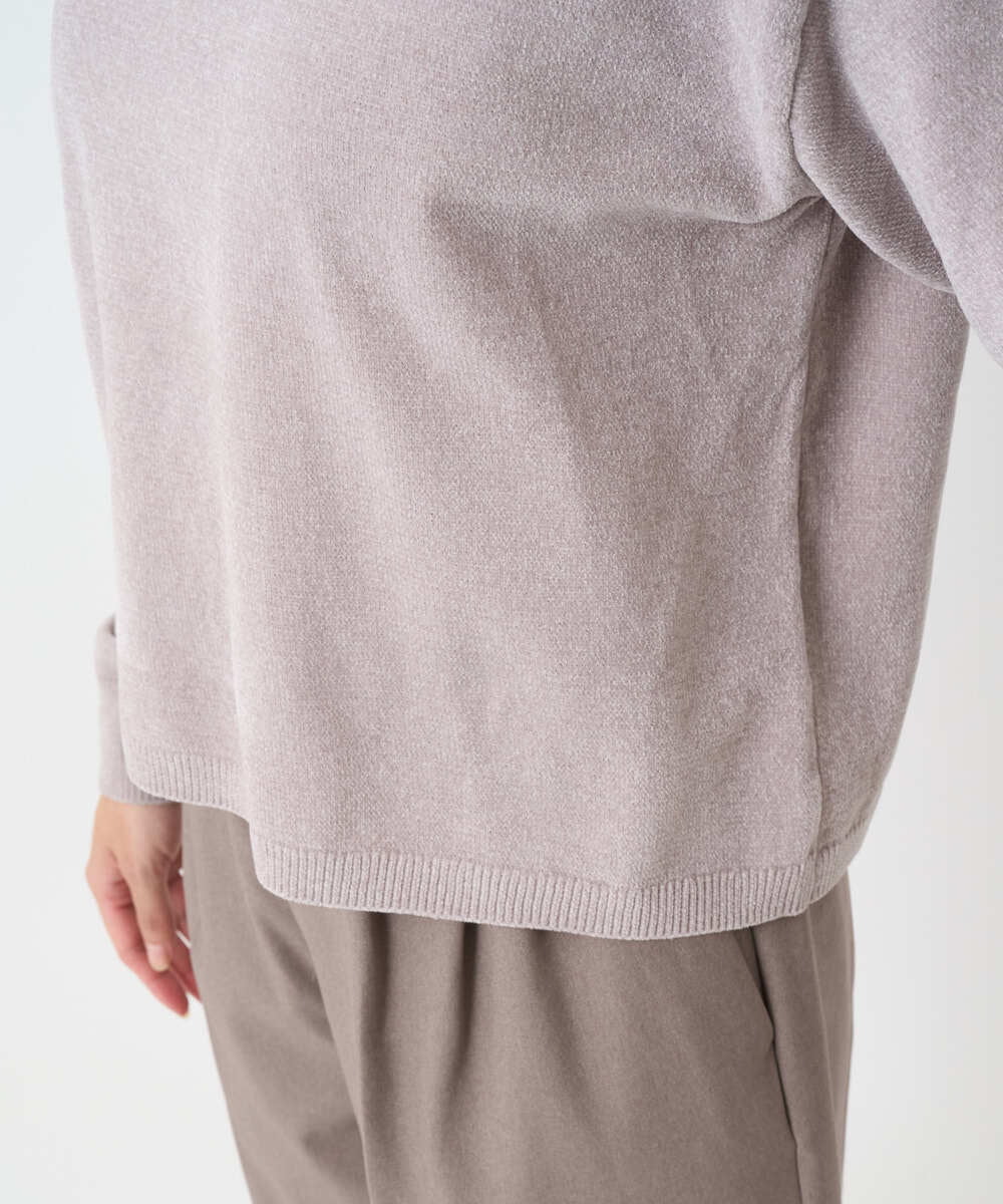 F1FAD45120 MK MICHEL KLEIN(小さいサイズ)(メゾン ドゥ サンク) 【小さいサイズ】モールヤーンボートネックニット/洗える グレージュ