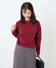 F1FAD45120 MK MICHEL KLEIN(小さいサイズ)(メゾン ドゥ サンク) 【小さいサイズ】モールヤーンボートネックニット/洗える グレージュ