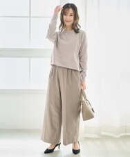 F1FAD45120 MK MICHEL KLEIN(小さいサイズ)(メゾン ドゥ サンク) 【小さいサイズ】モールヤーンボートネックニット/洗える グレージュ