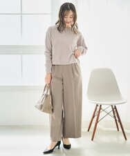 F1FAD45120 MK MICHEL KLEIN(小さいサイズ)(メゾン ドゥ サンク) 【小さいサイズ】モールヤーンボートネックニット/洗える グレージュ
