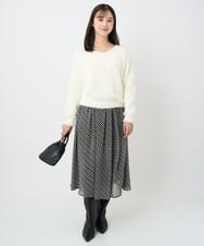 F1FAD46130 MK MICHEL KLEIN(小さいサイズ)(メゾン ドゥ サンク) 【小さいサイズ】フェザーニットプルオーバー/前後2way/洗える レッド