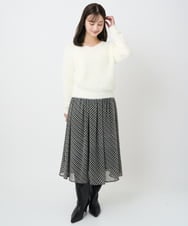 F1FAD46130 MK MICHEL KLEIN(小さいサイズ)(メゾン ドゥ サンク) 【小さいサイズ】フェザーニットプルオーバー/前後2way/洗える レッド