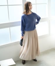 F1FAD46130 MK MICHEL KLEIN(小さいサイズ)(メゾン ドゥ サンク) 【小さいサイズ】フェザーニットプルオーバー/前後2way/洗える レッド