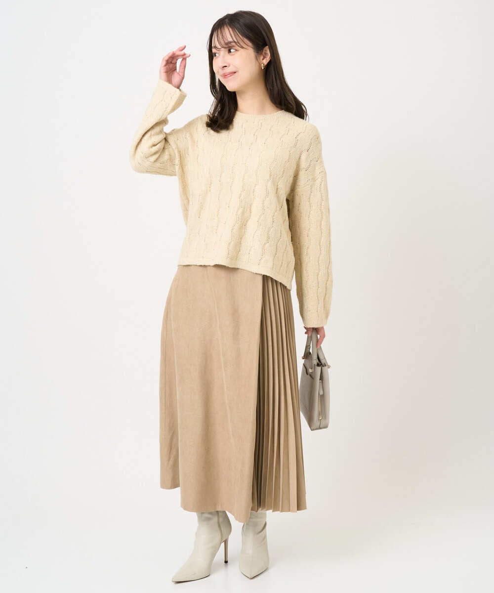 F1FBD52160 MK MICHEL KLEIN(小さいサイズ)(メゾン ドゥ サンク) 【小さいサイズ】スパンコールラメ入りニット/洗える ピンク