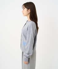 F1FBD56140 MK MICHEL KLEIN(小さいサイズ)(メゾン ドゥ サンク) 【小さいサイズ】ロゴ入りウール混ニット/前後2way/洗える グレー
