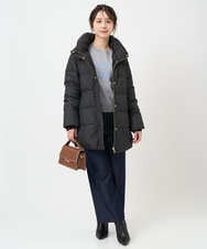 F1FBD56140 MK MICHEL KLEIN(小さいサイズ)(メゾン ドゥ サンク) 【小さいサイズ】ロゴ入りウール混ニット/前後2way/洗える グレー