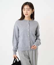 F1FBD56140 MK MICHEL KLEIN(小さいサイズ)(メゾン ドゥ サンク) 【小さいサイズ】ロゴ入りウール混ニット/前後2way/洗える グレー