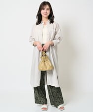 F1FGA44070 MK MICHEL KLEIN(小さいサイズ)(メゾン ドゥ サンク) 【小さいサイズ】スクエアネックリブニットタンクトップ/UVカット/洗える ボーダー