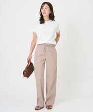 F1FGD40110 MK MICHEL KLEIN(小さいサイズ)(メゾン ドゥ サンク) 【小さいサイズ】フレンチスリーブニット/接触冷感/UVカット/洗える ネイビー
