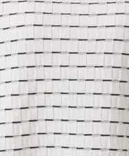 F1FGD41130 MK MICHEL KLEIN(小さいサイズ)(メゾン ドゥ サンク) 【小さいサイズ】ブロック調クロップド丈ニット/UVカット/洗える ブルー