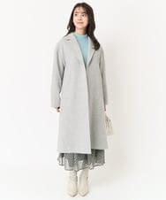 F1HAA03140 MK MICHEL KLEIN(小さいサイズ)(メゾン ドゥ サンク) 【小さいサイズ】幾何プリントフレアースカート/丈の長さが選べる/セットアップ対応/洗える グリーン