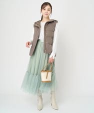 F1HAA36150 MK MICHEL KLEIN(小さいサイズ)(メゾン ドゥ サンク) 【小さいサイズ】ティアードチュールスカート/洗える ミント