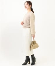 F1HAA52170 MK MICHEL KLEIN(小さいサイズ)(メゾン ドゥ サンク) 【小さいサイズ】ウールライクカーゴスカート/洗える アイボリー