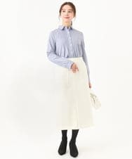 F1HAA52170 MK MICHEL KLEIN(小さいサイズ)(メゾン ドゥ サンク) 【小さいサイズ】ウールライクカーゴスカート/洗える アイボリー