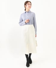 F1HAA52170 MK MICHEL KLEIN(小さいサイズ)(メゾン ドゥ サンク) 【小さいサイズ】ウールライクカーゴスカート/洗える アイボリー