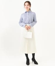 F1HAA52170 MK MICHEL KLEIN(小さいサイズ)(メゾン ドゥ サンク) 【小さいサイズ】ウールライクカーゴスカート/洗える アイボリー