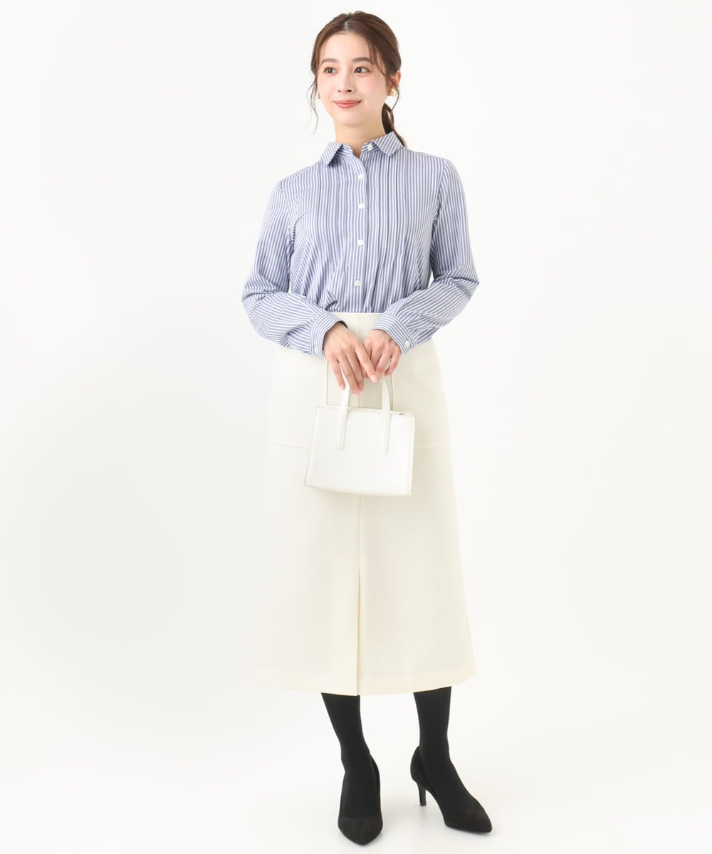 F1HAA52170 MK MICHEL KLEIN(小さいサイズ)(メゾン ドゥ サンク) 【小さいサイズ】ウールライクカーゴスカート/洗える アイボリー