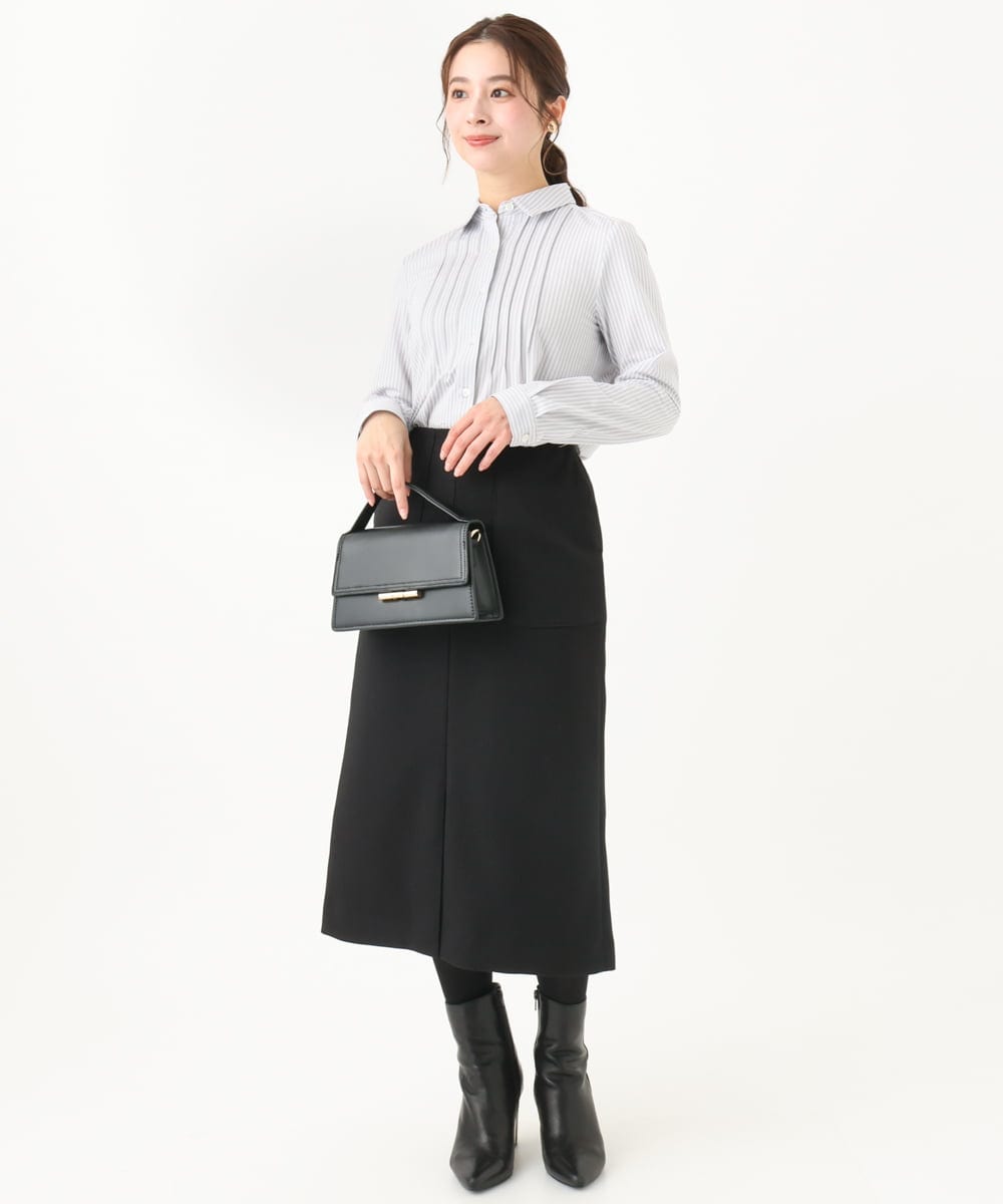 F1HAA52170 MK MICHEL KLEIN(小さいサイズ)(メゾン ドゥ サンク) 【小さいサイズ】ウールライクカーゴスカート/洗える アイボリー