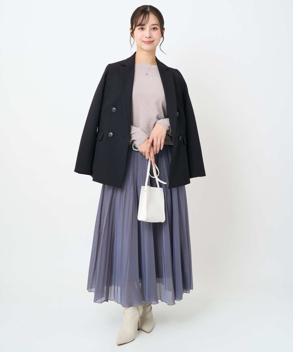 F1HAD44160 MK MICHEL KLEIN(小さいサイズ)(メゾン ドゥ サンク) 【小さいサイズ】ブライトシアープリーツスカート/洗える ブルー