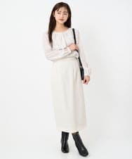F1HBD58170 MK MICHEL KLEIN(小さいサイズ)(メゾン ドゥ サンク) 【小さいサイズ】ループネップツイードIラインスカート/洗える アイボリー