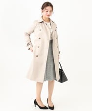 F1HDV91150 MK MICHEL KLEIN(小さいサイズ)(メゾン ドゥ サンク) 【小さいサイズ】ラメツイードフレアスカート/洗える ネイビー