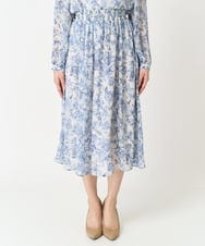 F1HFA07140 MK MICHEL KLEIN(小さいサイズ)(メゾン ドゥ サンク) 【小さいサイズ】花柄シフォンスカート/丈の長さが選べる/洗える/セットアップ対応 アイボリー