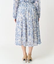 F1HFA07140 MK MICHEL KLEIN(小さいサイズ)(メゾン ドゥ サンク) 【小さいサイズ】花柄シフォンスカート/丈の長さが選べる/洗える/セットアップ対応 アイボリー