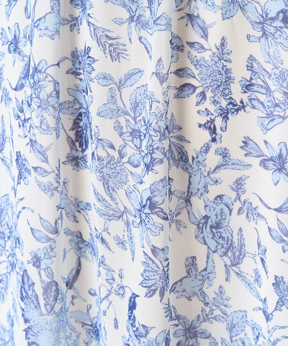 F1HFA07140 MK MICHEL KLEIN(小さいサイズ)(メゾン ドゥ サンク) 【小さいサイズ】花柄シフォンスカート/丈の長さが選べる/洗える/セットアップ対応 アイボリー