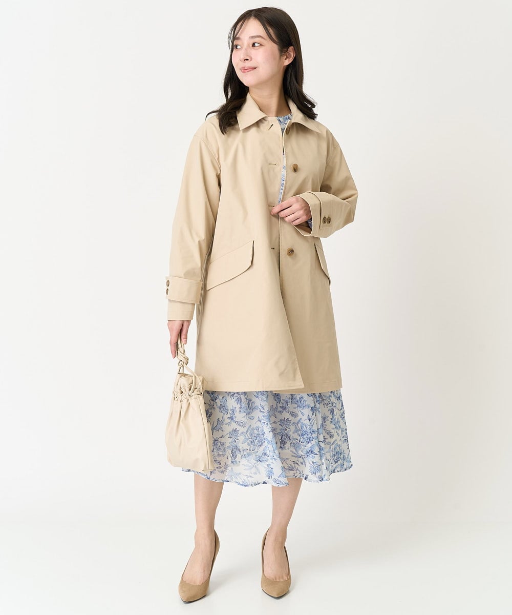 F1HFA07140 MK MICHEL KLEIN(小さいサイズ)(メゾン ドゥ サンク) 【小さいサイズ】花柄シフォンスカート/丈の長さが選べる/洗える/セットアップ対応 アイボリー
