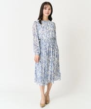 F1HFA07140 MK MICHEL KLEIN(小さいサイズ)(メゾン ドゥ サンク) 【小さいサイズ】花柄シフォンスカート/丈の長さが選べる/洗える/セットアップ対応 アイボリー
