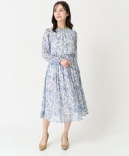 F1HFA07140 MK MICHEL KLEIN(小さいサイズ)(メゾン ドゥ サンク) 【小さいサイズ】花柄シフォンスカート/丈の長さが選べる/洗える/セットアップ対応 アイボリー