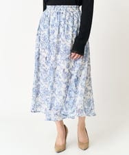 F1HFA07140 MK MICHEL KLEIN(小さいサイズ)(メゾン ドゥ サンク) 【小さいサイズ】花柄シフォンスカート/丈の長さが選べる/洗える/セットアップ対応 アイボリー