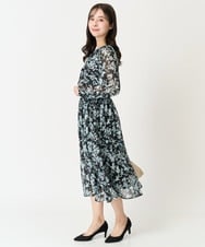 F1HFA07140 MK MICHEL KLEIN(小さいサイズ)(メゾン ドゥ サンク) 【小さいサイズ】花柄シフォンスカート/丈の長さが選べる/洗える/セットアップ対応 アイボリー