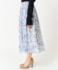 F1HFA07140 MK MICHEL KLEIN(小さいサイズ)(メゾン ドゥ サンク) 【小さいサイズ】花柄シフォンスカート/丈の長さが選べる/洗える/セットアップ対応 アイボリー