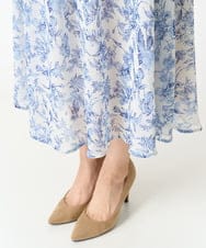 F1HFA07140 MK MICHEL KLEIN(小さいサイズ)(メゾン ドゥ サンク) 【小さいサイズ】花柄シフォンスカート/丈の長さが選べる/洗える/セットアップ対応 アイボリー
